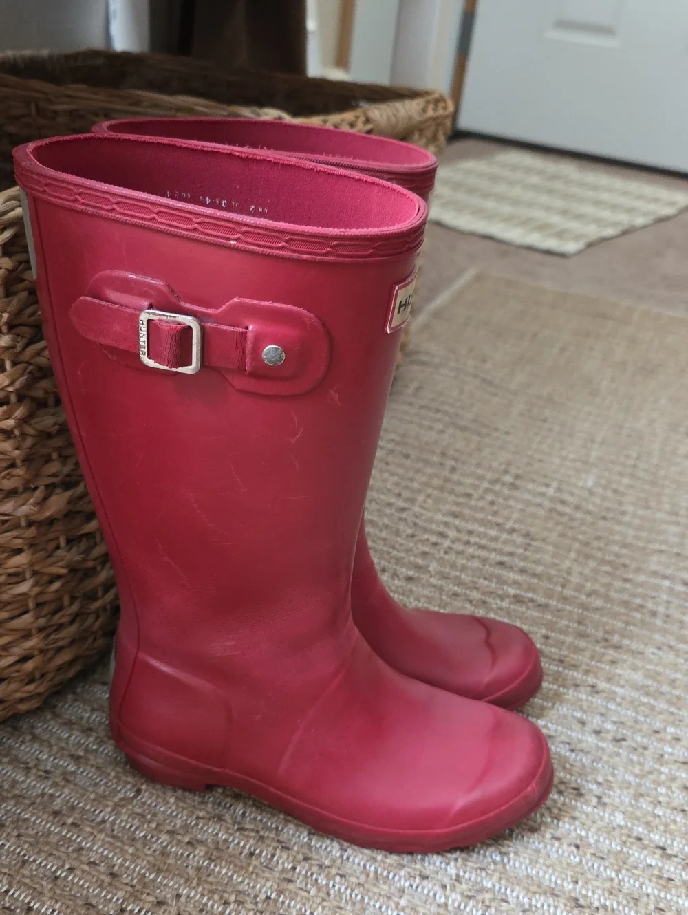 Hunter Original Kids Red Rain Boots Size US 4 Girls 3 Boys  Waterproof